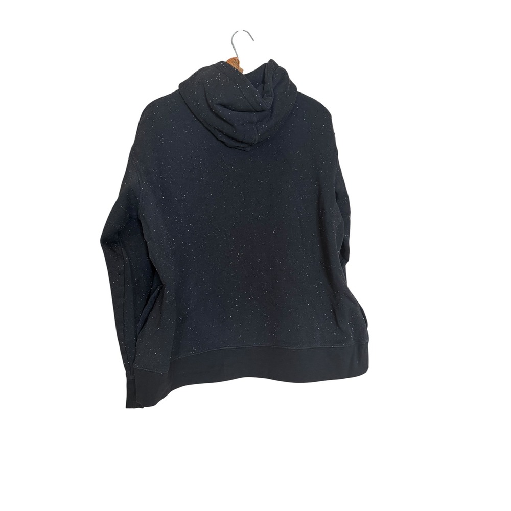 Caterpillar CAT Womens Speckled Fleece Hoodie‎ Black Logo Sweatshirt Size L - Picture 6 of 6